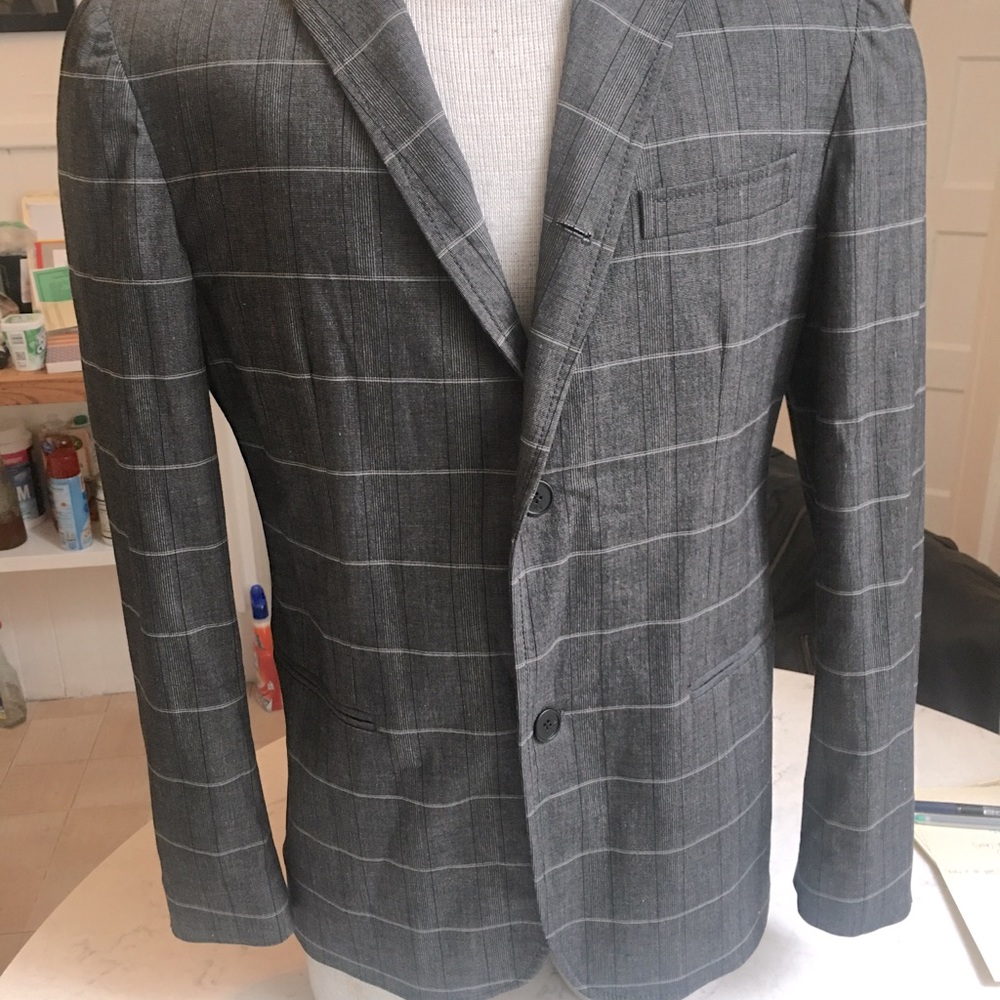 John Varvatos USA grey check blazer sz 40